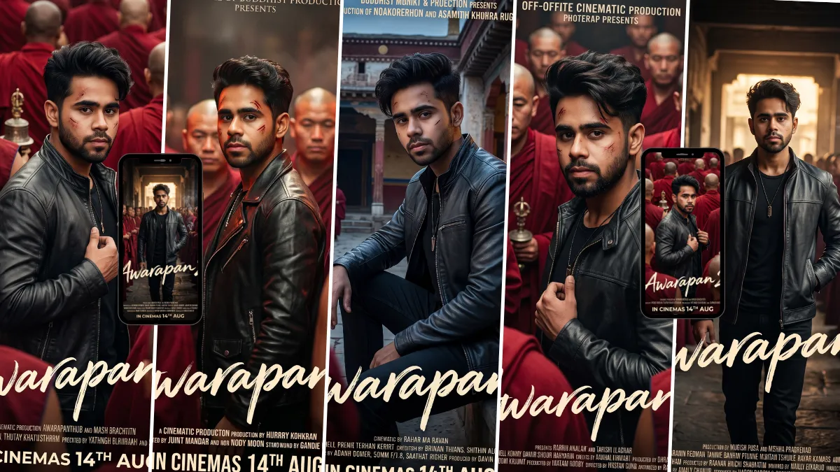 Awarapan inspired cinematic male portrait created with an AI image generating prompt
