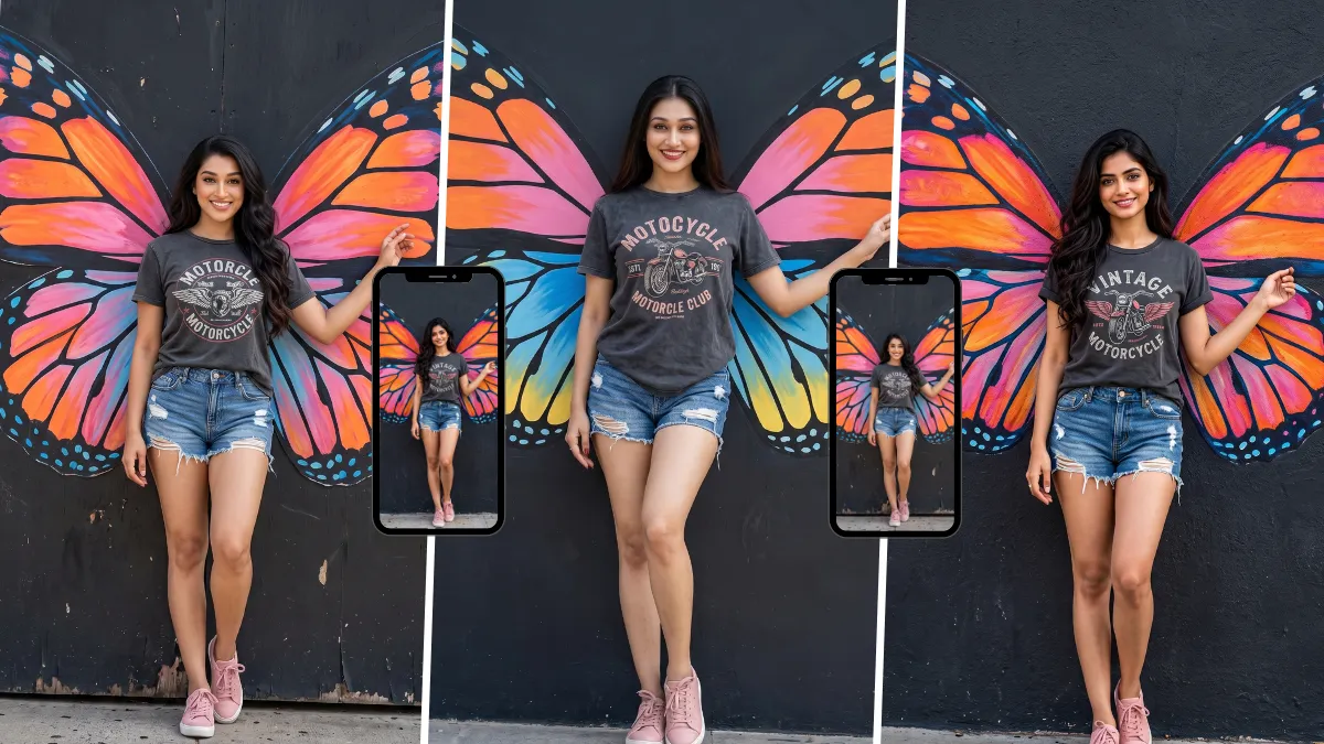 Viral butterfly AI photo editing prompt for girls with colorful butterfly wings