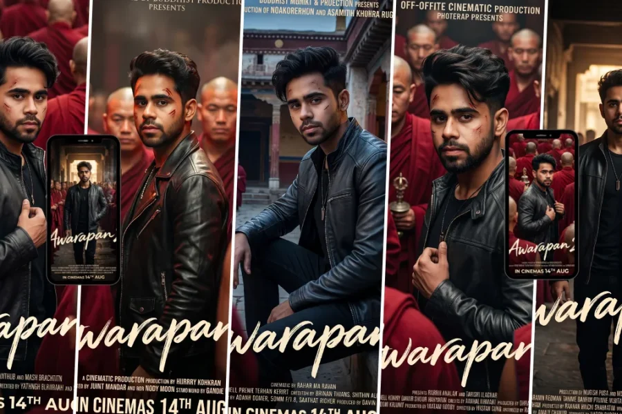 Awarapan inspired cinematic male portrait created with an AI image generating prompt
