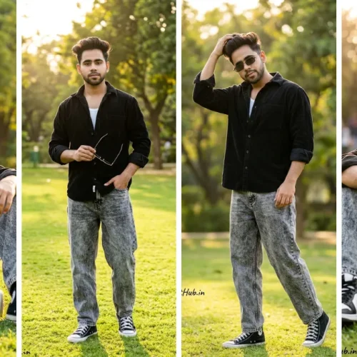 Best AI Prompts for Realistic Male Fashion: Create Photorealistic Outdoor Park Portraits with Black Corduroy Style