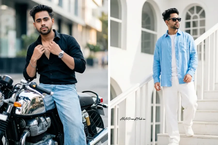 Best AI Prompts for Realistic Male Fashion: Create Photorealistic Urban Street Style and Royal Enfield Bike Portraits