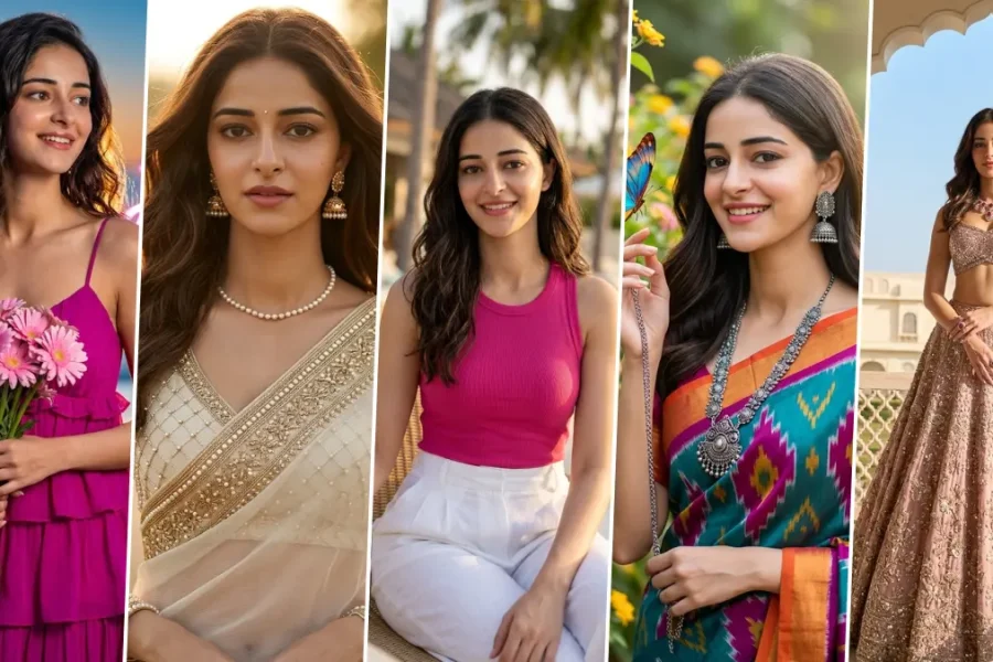 Ultra realistic Indian portrait AI photoshoot with saree, lehenga and modern lifestyle outfits in natural lighting