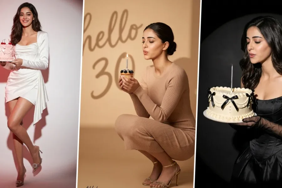 Ultra realistic birthday photoshoot AI portrait with cake, candle and aesthetic celebration lighting