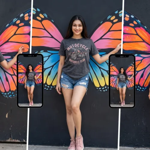 Viral butterfly AI photo editing prompt for girls with colorful butterfly wings