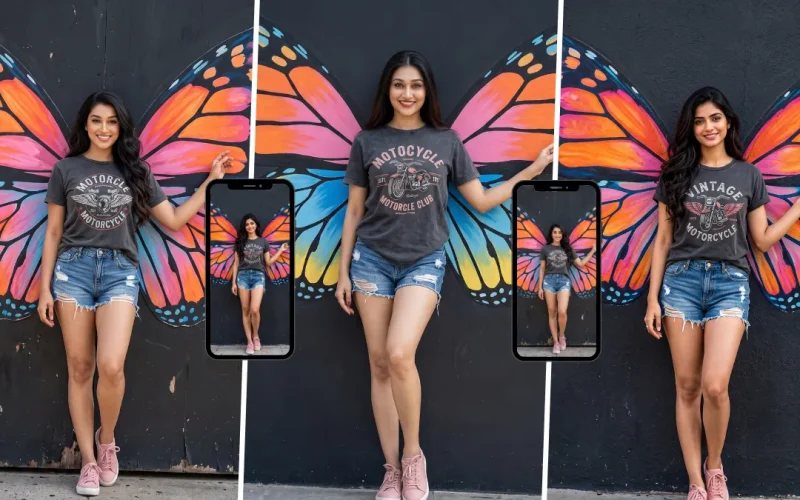 Viral butterfly AI photo editing prompt for girls with colorful butterfly wings