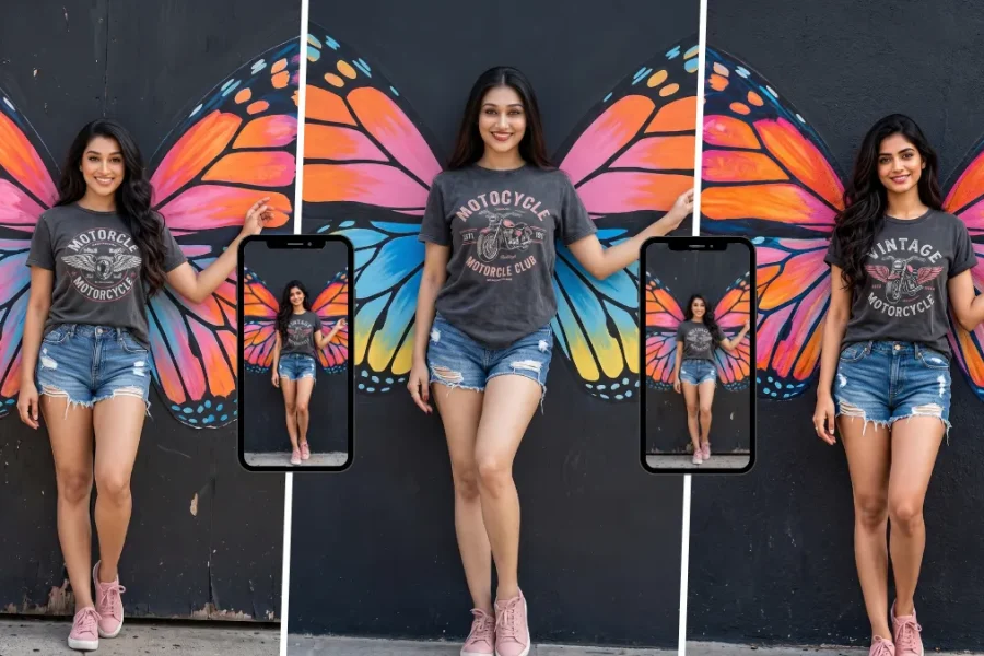 Viral butterfly AI photo editing prompt for girls with colorful butterfly wings